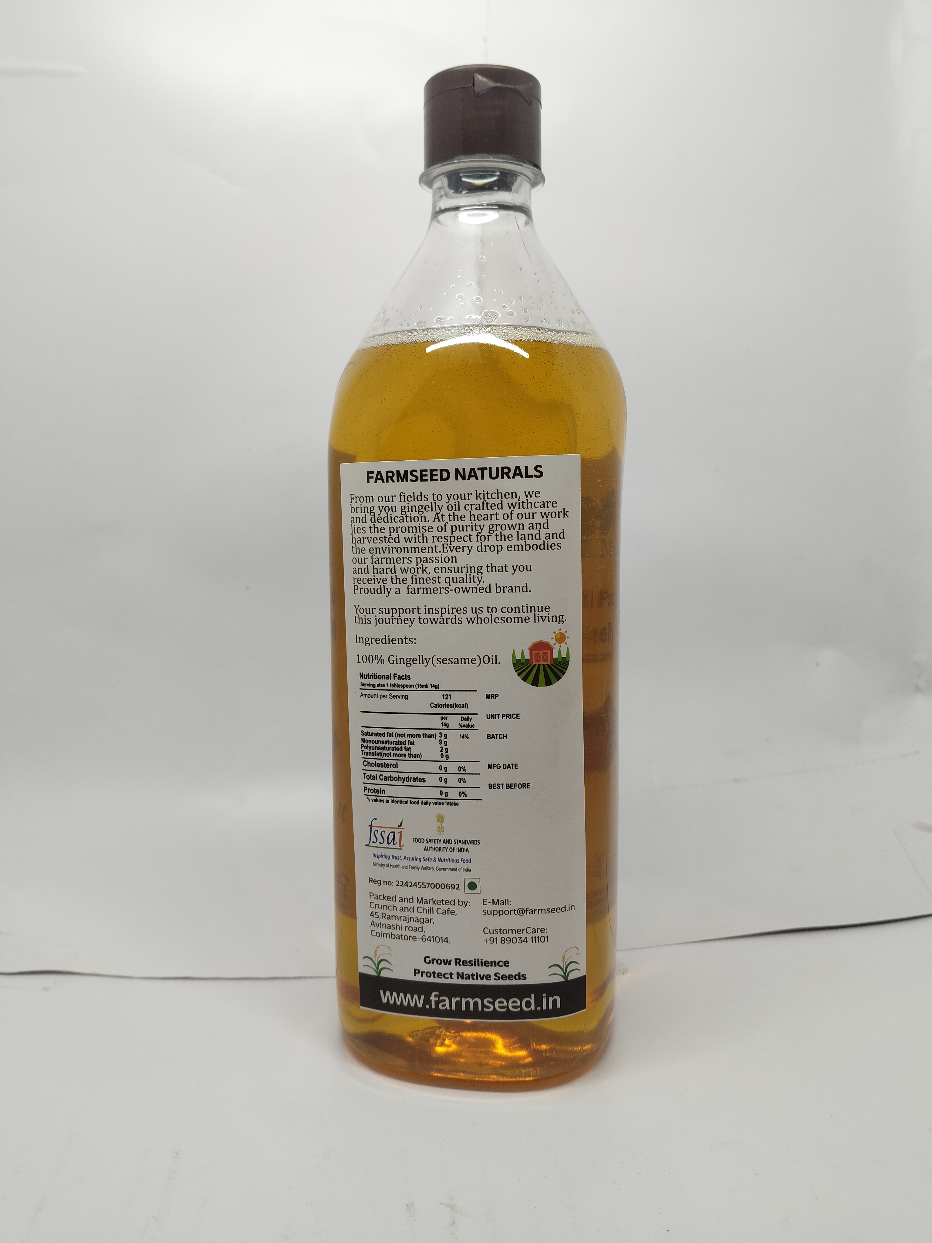 FarmSeed Naturals Cold-Pressed Gingelly Oil – 1 Litre FarmSeed Naturals Cold-Pressed Gingelly Oil – 1 Litre
